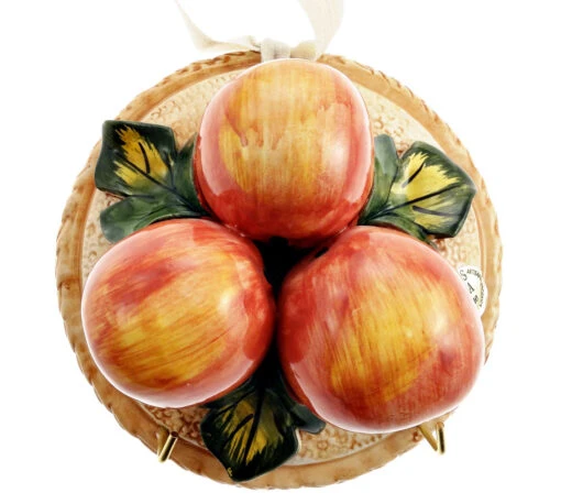 Round Shape Apple Fruit Design Italian Ceramic Plaque