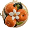 Round Shape Mandarin Fruit Design Italian Ceramic Plaque