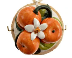Round Shape Mandarin Fruit Design Italian Ceramic Plaque