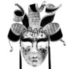 Black And Silver Dama 5 Ricci Carte Venetian Mask -Ceramic Shop r 24 2 2015 w 2