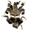 Gold, Silver And Black Colour Dama 8 Ricci Brillantini Venetian Mask -Ceramic Shop r 25 16 3949 w