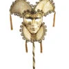 Cream And Gold Colours Casanova Con Bastone Venetian Mask -Ceramic Shop r 37 15 3957 w