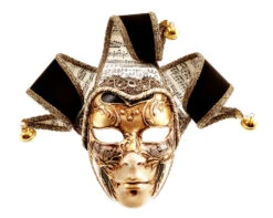 Gold Colour Tre Ricci Musica Venetian Mask Design