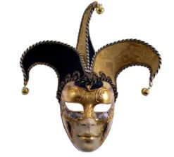 Volto Tricorno Lame Multi Gold Colour Venetian Mask
